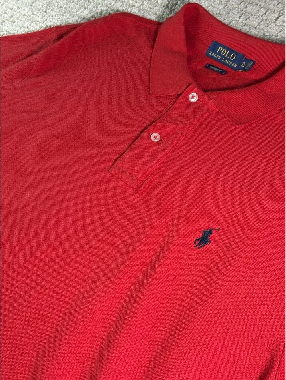 Polo Ralph Lauren Shirt Mens XL Red Pony Classic Fit Preppy Tall Cotton Office